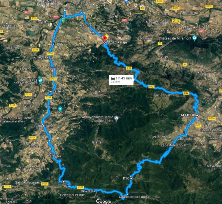 extrait maps parcours moto palaja